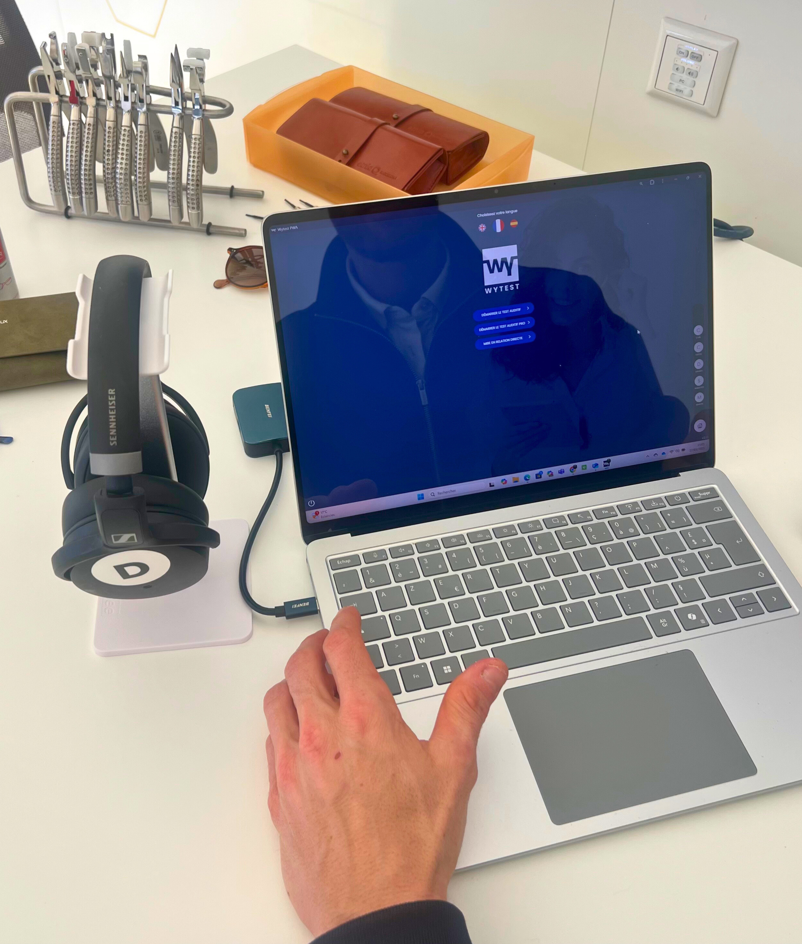 WYTEST utilise sur un ordinateur portable